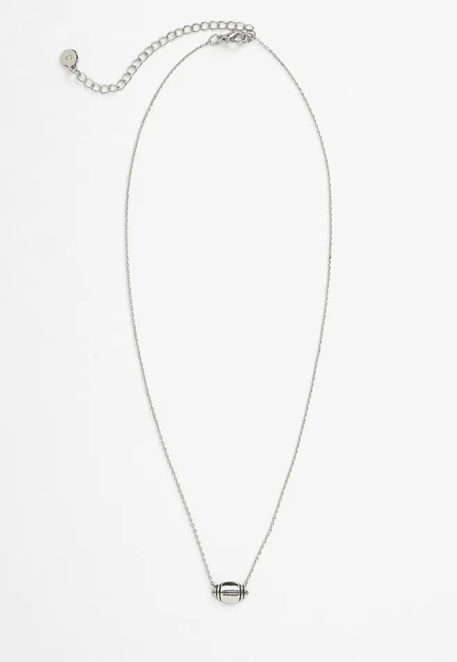 Maroon And White Carded Football Necklace Women Maurices Jewelry