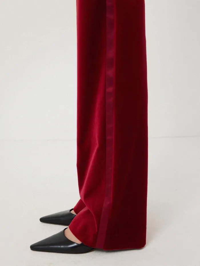 Mason Velvet Trouser Red Women Jigsaw Coords