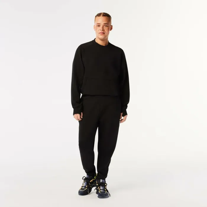Matching Sets Men Lacoste Mens Slim Fit Heathered Cotton Blend Sweatpants Black 031