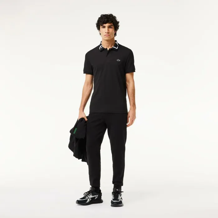 Matching Sets Men Lacoste Mens Slim Fit Heathered Cotton Blend Sweatpants Black 031