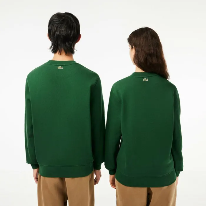 Matching Sets MenWomen Lacoste Unisex Signature Print Sweatshirt Pine Green 132