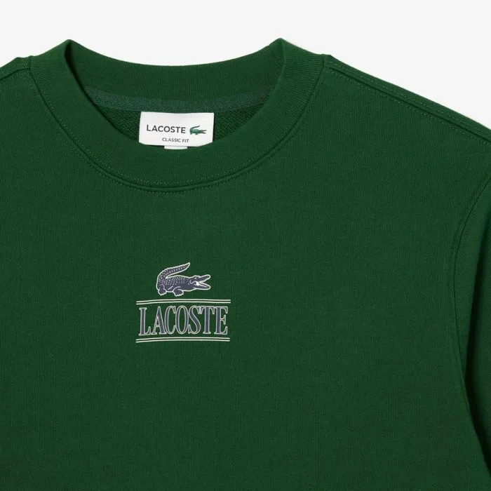Matching Sets MenWomen Lacoste Unisex Signature Print Sweatshirt Pine Green 132