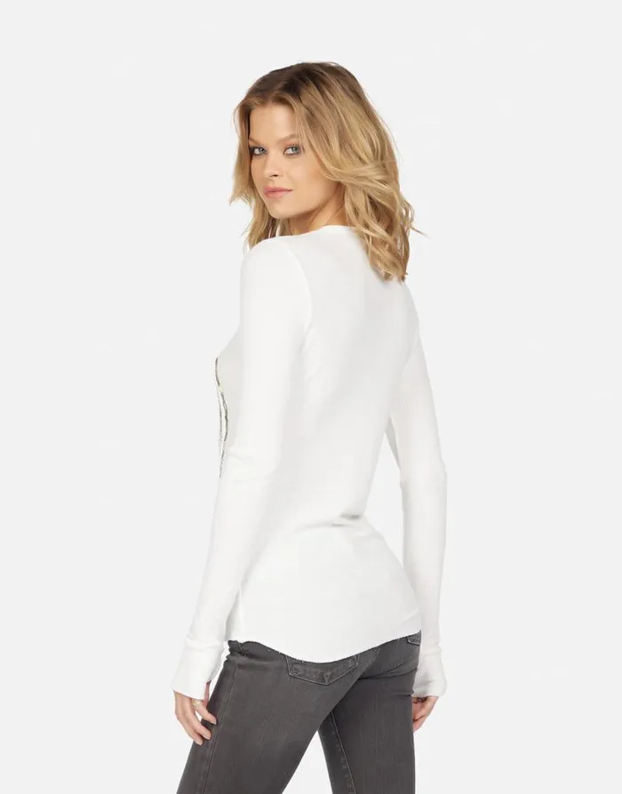 McKinley Foil Chain Peace Milk Women Lauren Moshi Long Sleeve