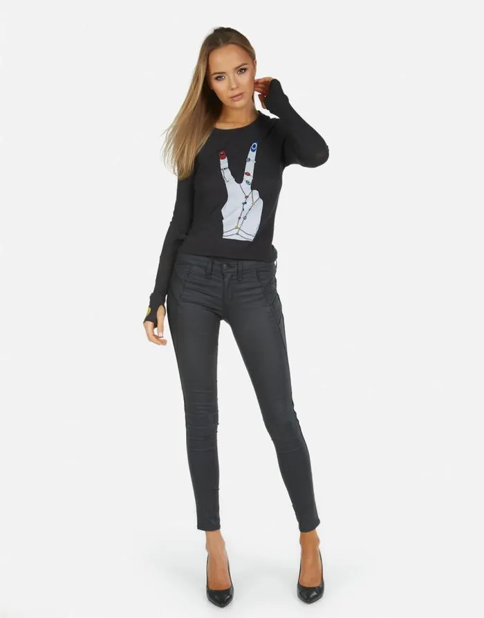 McKinley Peace Hand Elements Onyx Women Lauren Moshi Long Sleeve