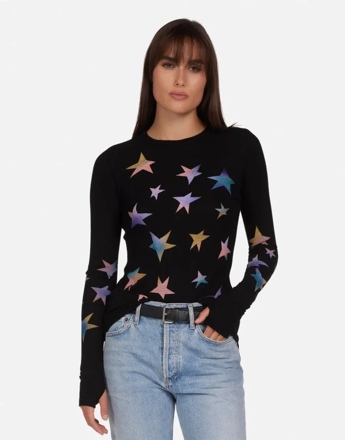 McKinley Rainbow Stars Black Women Lauren Moshi Long Sleeve