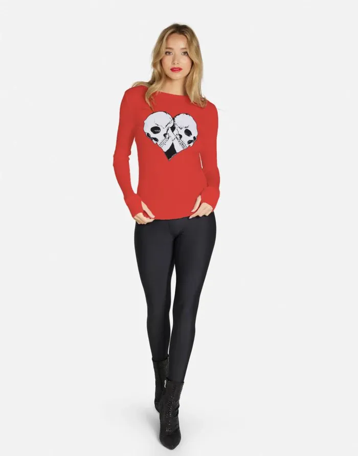 McKinley Skull Heart Scarlet Women Lauren Moshi Long Sleeve