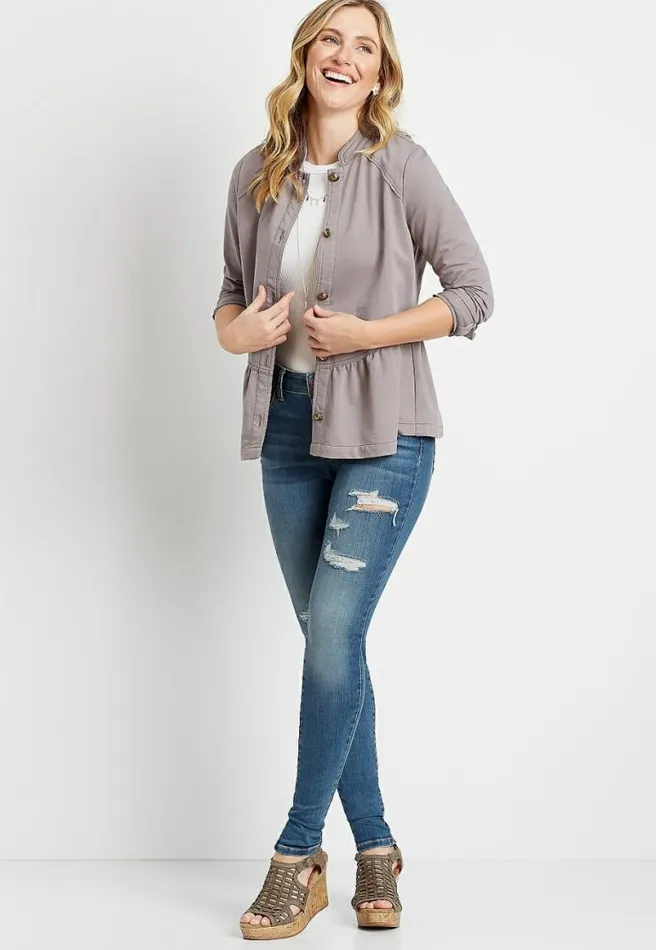 Medium Destructed Cuffed Jegging Made With RepreveandReg Women Maurices Jeans