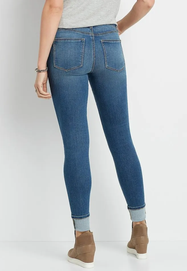Medium Destructed Cuffed Jegging Made With RepreveandReg Women Maurices Jeans
