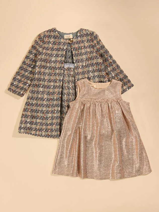 Meg Shimmer Baby Dress And Jacket Set Champagne Girl Altar039d State Playwear