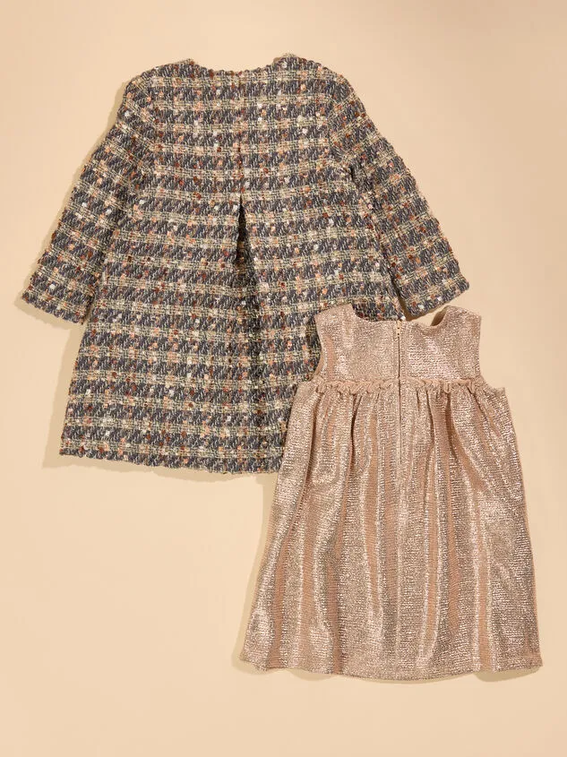 Meg Shimmer Baby Dress And Jacket Set Champagne Girl Altar039d State Playwear