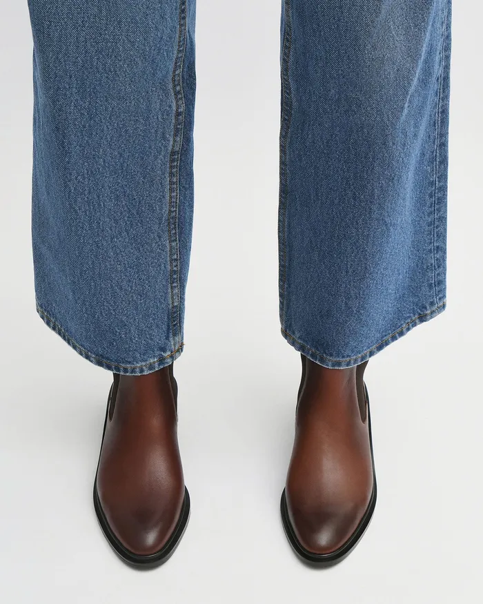 Melrose flat ankle boots chestnut leather ANKLE BOOTS jomercer Women