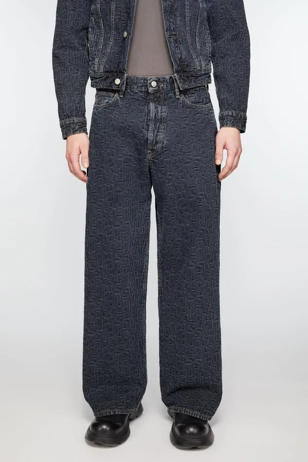 Men Baggy Fit Jeans 8211 1981M Monogram Blueblack Acne Studios Jeans