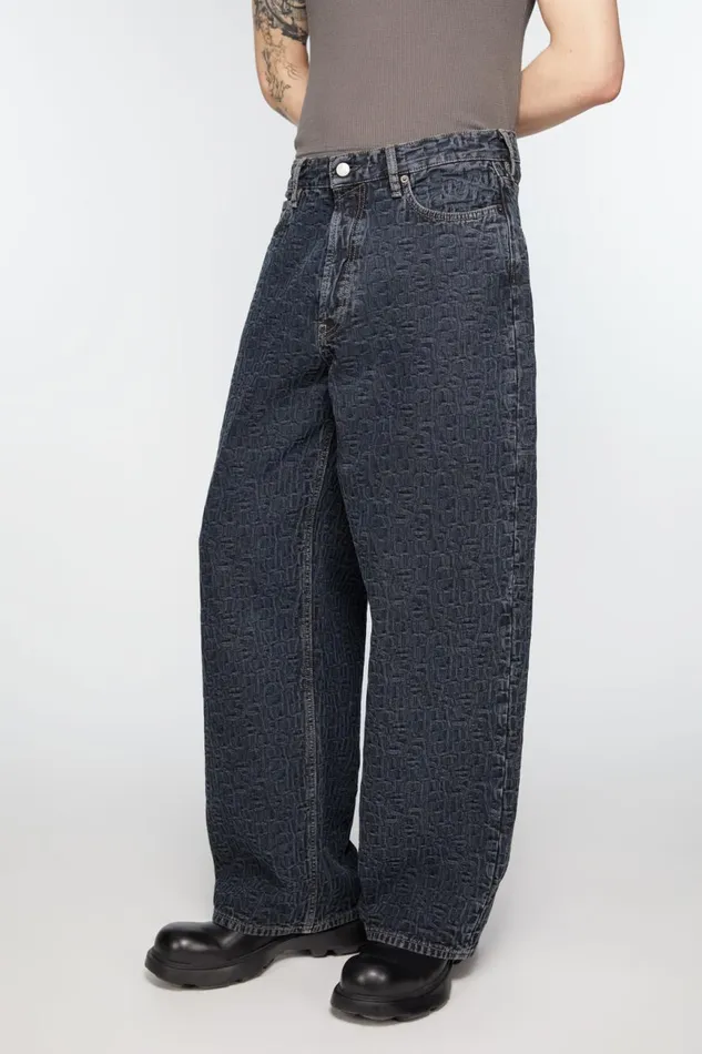 Men Baggy Fit Jeans 8211 1981M Monogram Blueblack Acne Studios Jeans