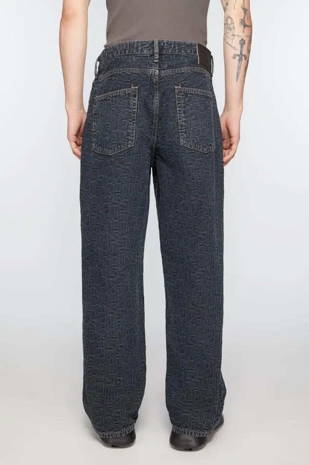 Men Baggy Fit Jeans 8211 1981M Monogram Blueblack Acne Studios Jeans
