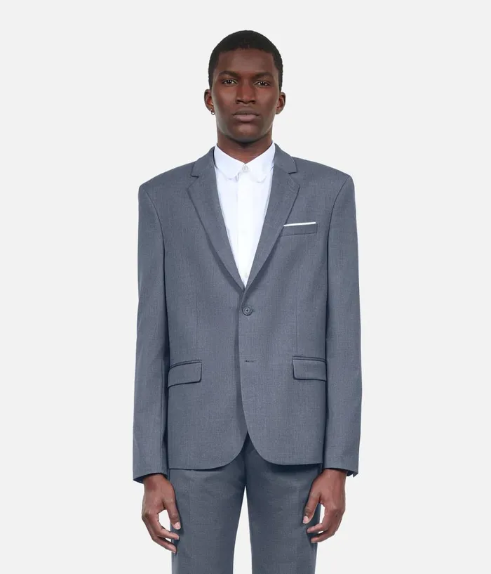 Men Blazers and Suits THE KOOPLES Blue Wool Suit Jacket