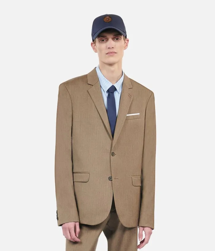 Men Blazers and Suits THE KOOPLES Light Brown Wool Suit Jacket