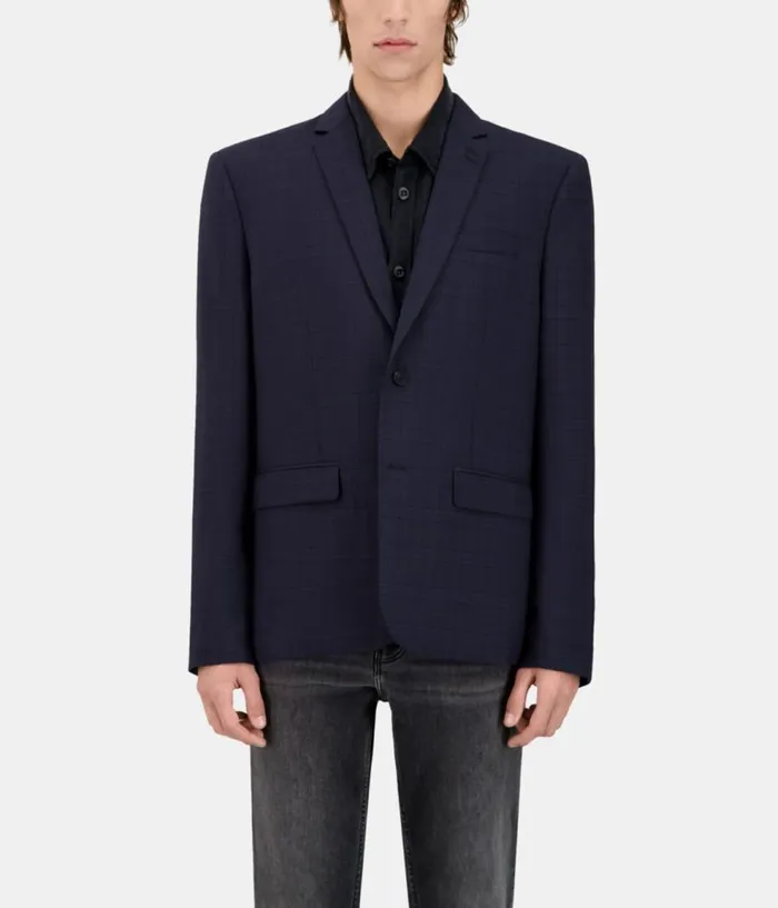 Men Blazers and Suits THE KOOPLES Navy Blue Prince Of Wales Wool Suit Jacket Men Blazers and Suits THE KOOPLES Navy Blue Prince Of Wales Wool Suit Jacket