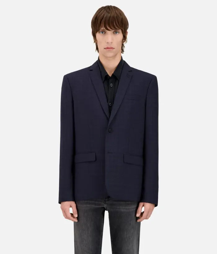 Men Blazers and Suits THE KOOPLES Navy Blue Prince Of Wales Wool Suit Jacket Men Blazers and Suits THE KOOPLES Navy Blue Prince Of Wales Wool Suit Jacket
