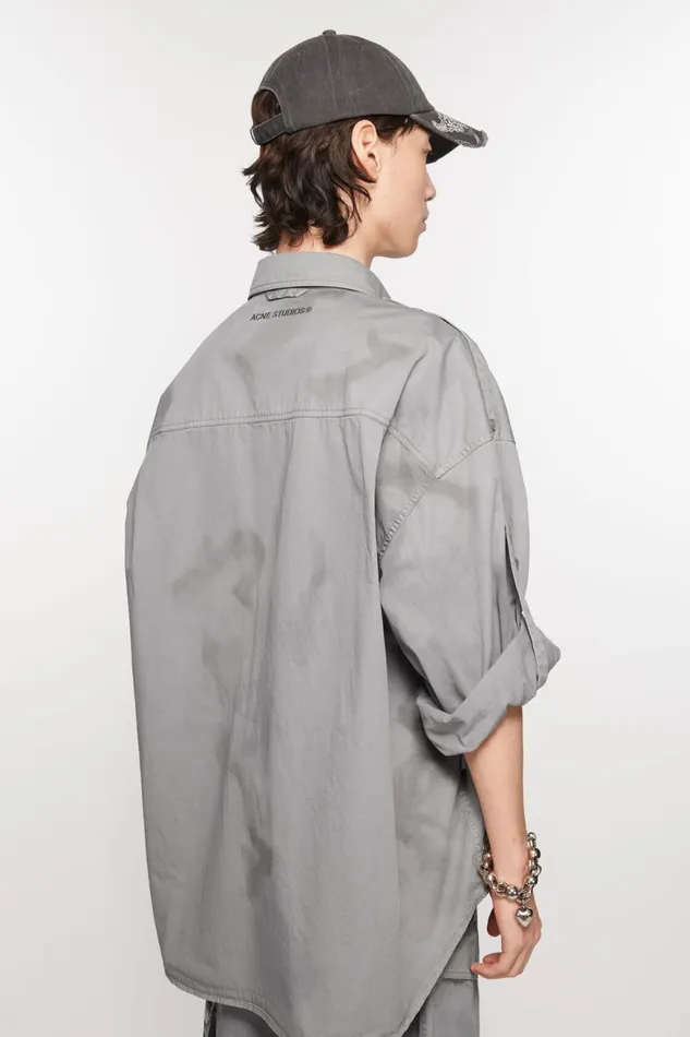 Men Buttonup Shirt Mid Grey Acne Studios Shirts