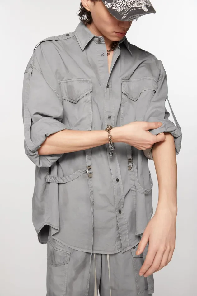 Men Buttonup Shirt Mid Grey Acne Studios Shirts
