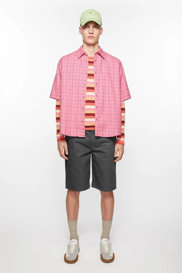 Men Canvas Shorts Dark Grey Acne Studios Shorts