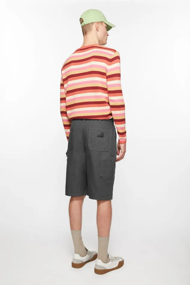 Men Canvas Shorts Dark Grey Acne Studios Shorts