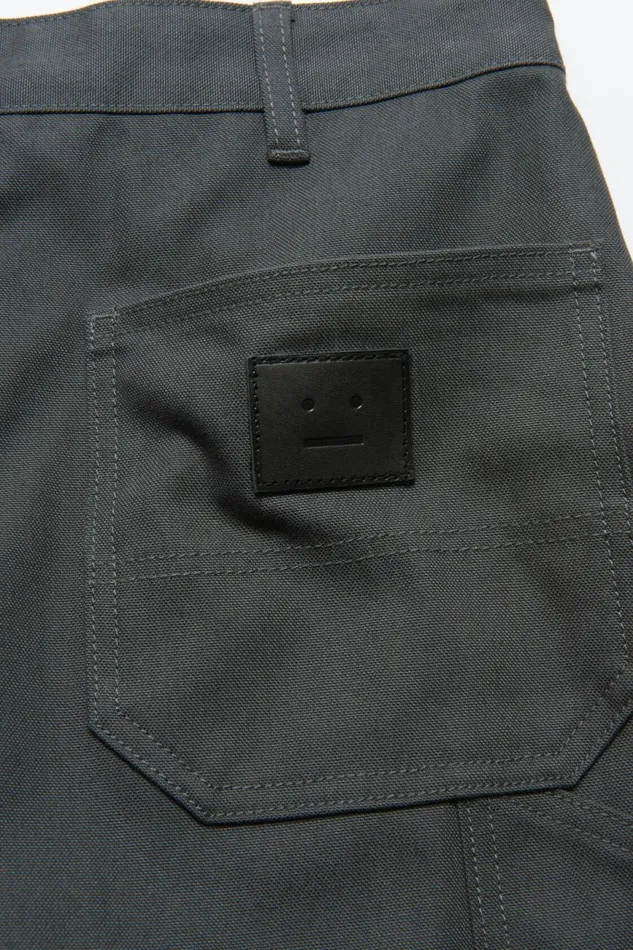 Men Canvas Shorts Dark Grey Acne Studios Shorts