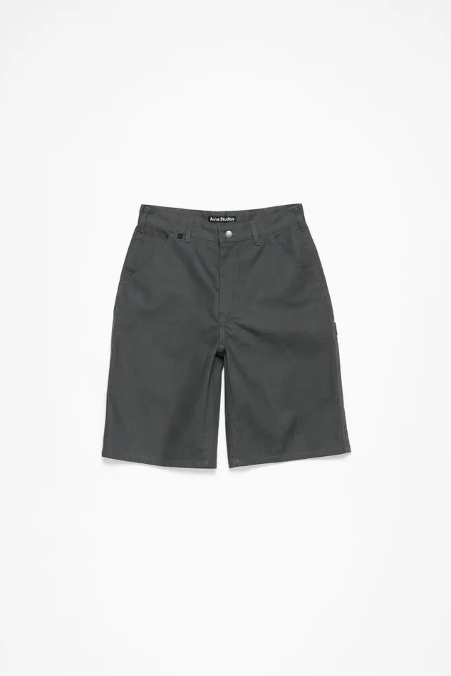 Men Canvas Shorts Dark Grey Acne Studios Shorts