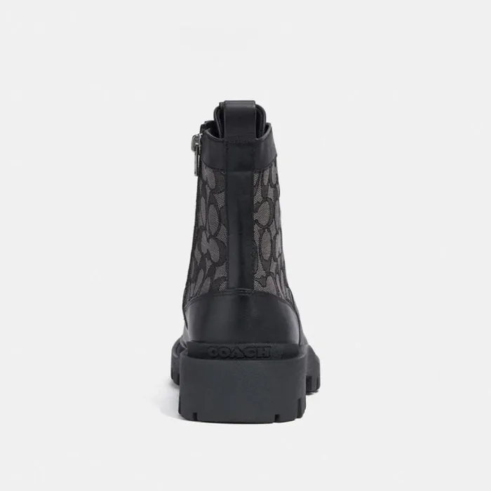 Men Citysole Lace Up Boot In Signature Jacquard Black Coach Boots