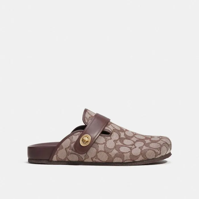 Men Clog In Signature Jacquard Oakmaple Coach Sandals and Slides