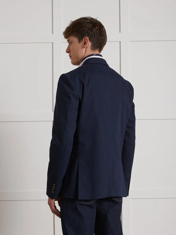 Men Clothing Cyrillus Twill Blazer With Novel Buttons Marine