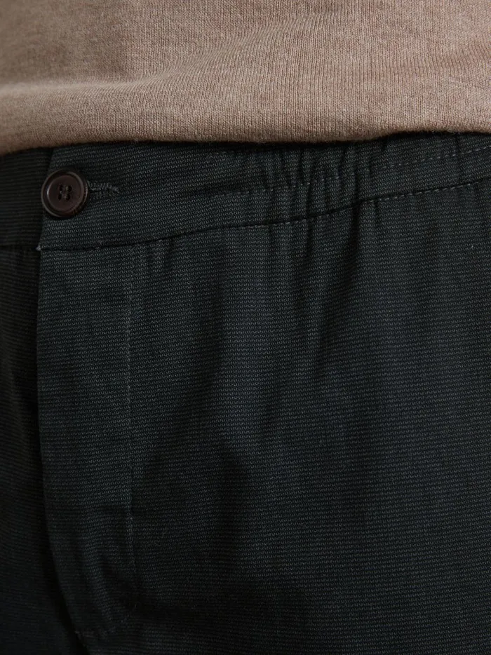 Men Clothing Cyrillus Twill Trousers With Elastic Waistband Vert Anglais