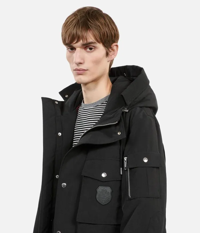 Men Coats and Jackets THE KOOPLES Black Hooded Parka Men Coats and Jackets THE KOOPLES Black Hooded Parka