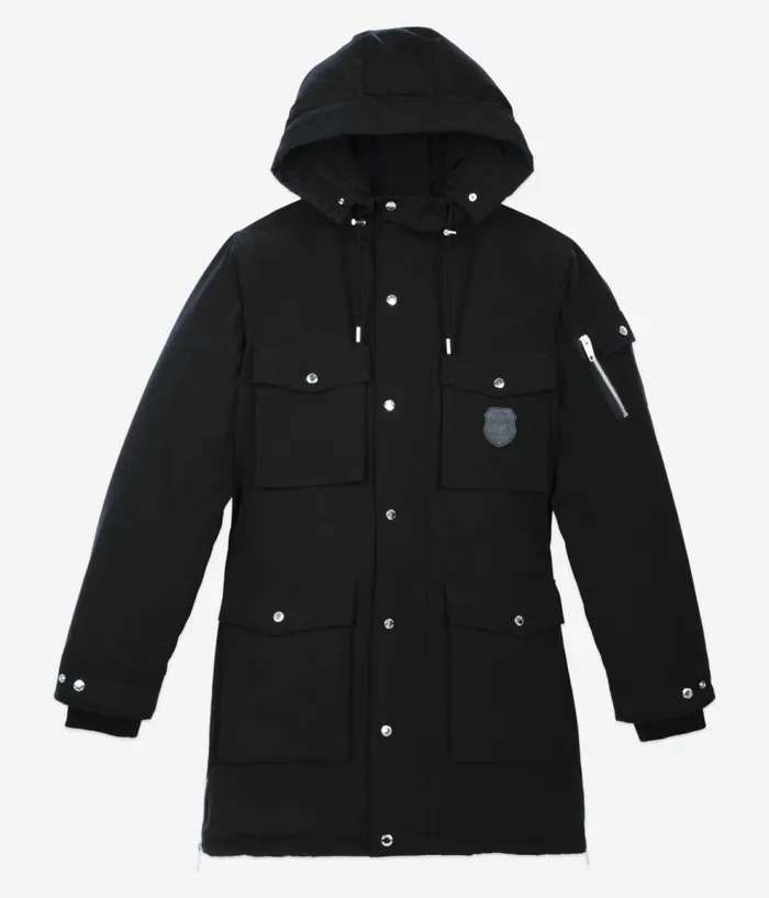 Men Coats and Jackets THE KOOPLES Black Hooded Parka Men Coats and Jackets THE KOOPLES Black Hooded Parka
