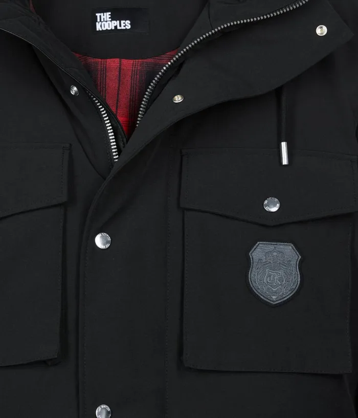 Men Coats and Jackets THE KOOPLES Black Hooded Parka Men Coats and Jackets THE KOOPLES Black Hooded Parka