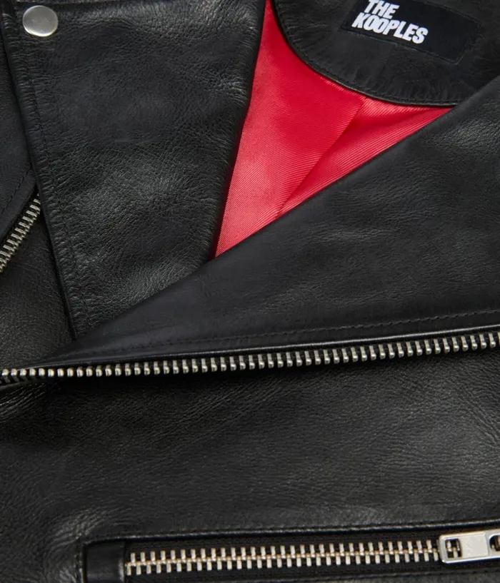 Men Coats and Jackets THE KOOPLES Black Leather Biker Jacket