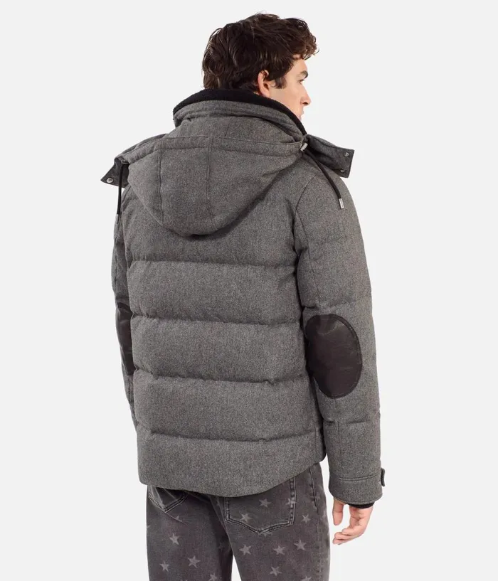 Men Coats and Jackets THE KOOPLES Grey Flannel Down Jacket