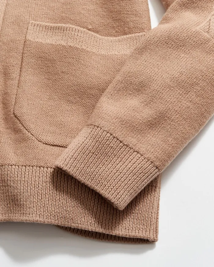 Men Collegiate Cardigan Camel Heather Billy Reid Sweaters and Sweatshirts