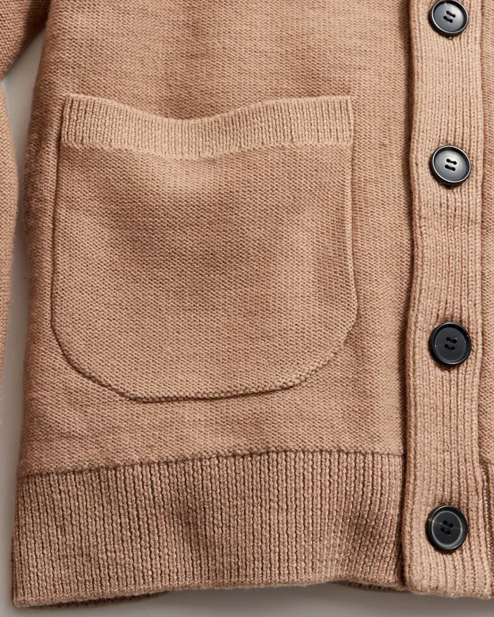 Men Collegiate Cardigan Camel Heather Billy Reid Sweaters and Sweatshirts