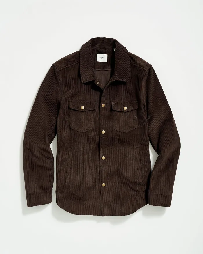 Men Corduroy Mo Shirt Jacket Chocolate Billy Reid Jackets and Outerwear