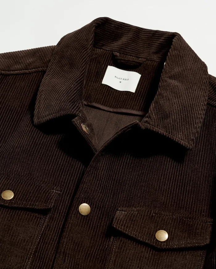 Men Corduroy Mo Shirt Jacket Chocolate Billy Reid Jackets and Outerwear