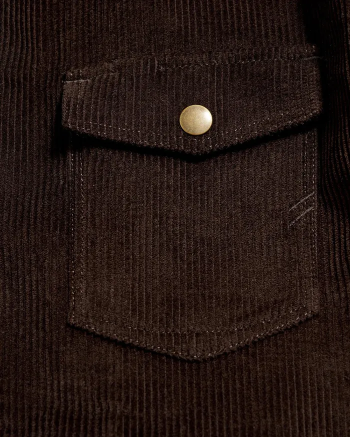 Men Corduroy Mo Shirt Jacket Chocolate Billy Reid Jackets and Outerwear