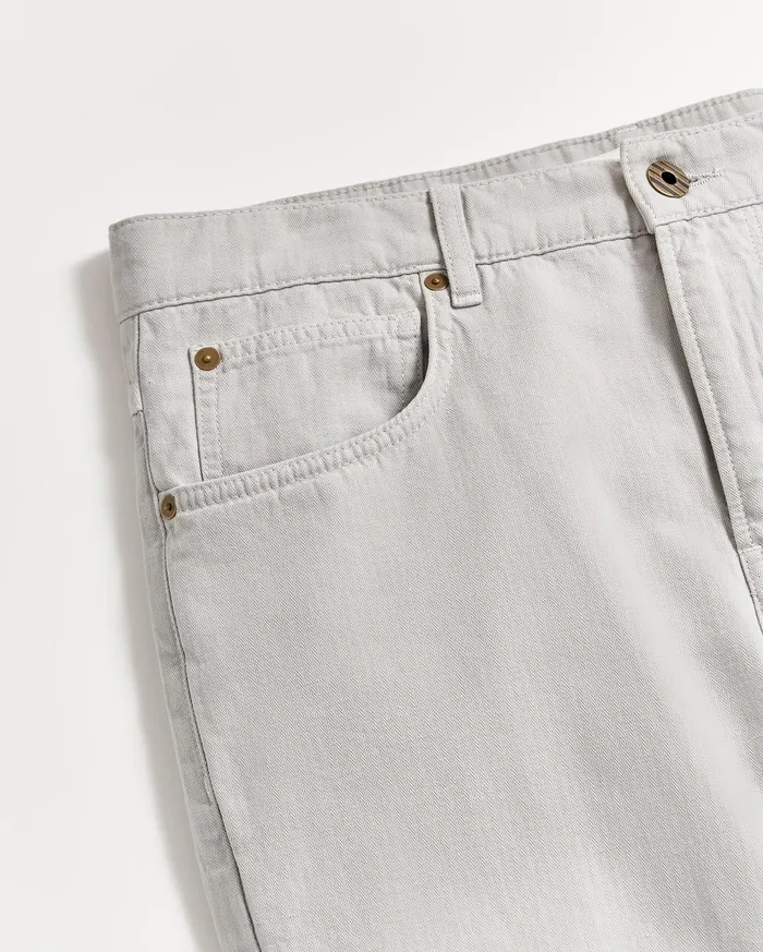 Men Cotton Linen 5 Pocket Pant Quarry Billy Reid Bottoms