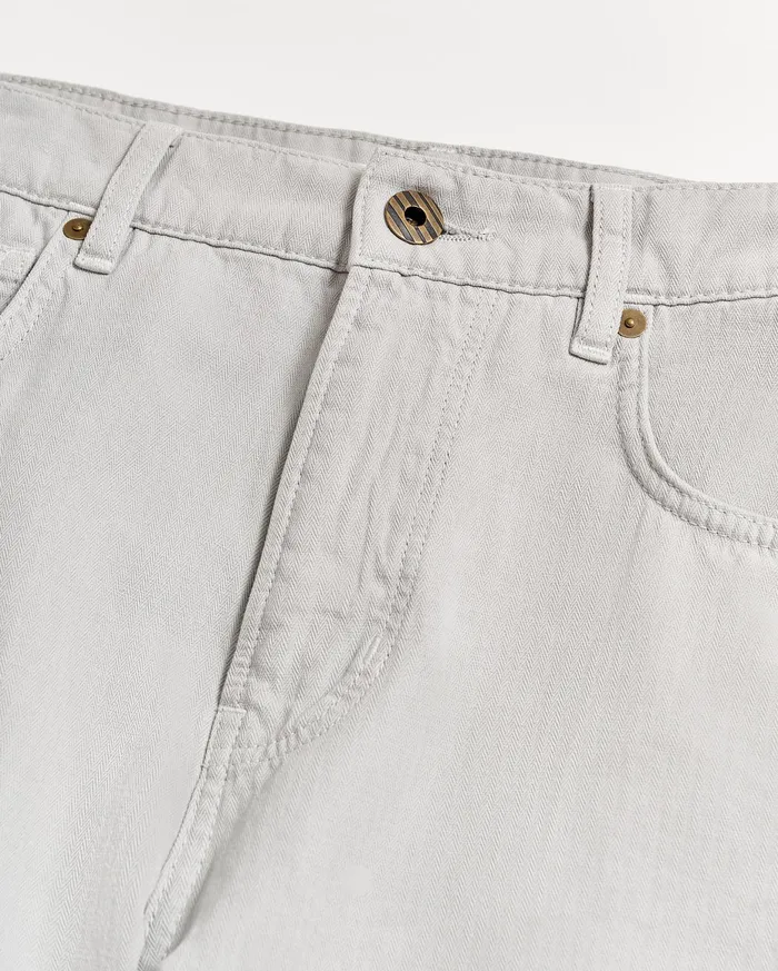 Men Cotton Linen 5 Pocket Pant Quarry Billy Reid Bottoms
