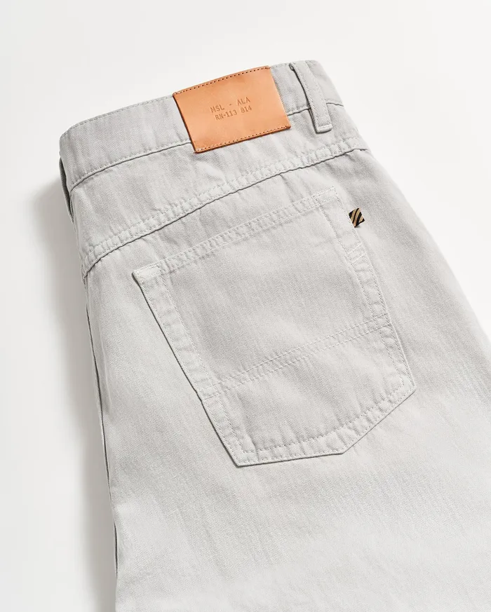 Men Cotton Linen 5 Pocket Pant Quarry Billy Reid Bottoms