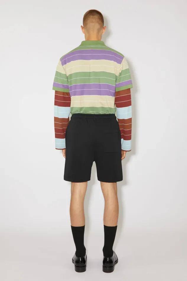 Men Cotton Sweat Shorts Black Acne Studios Shorts