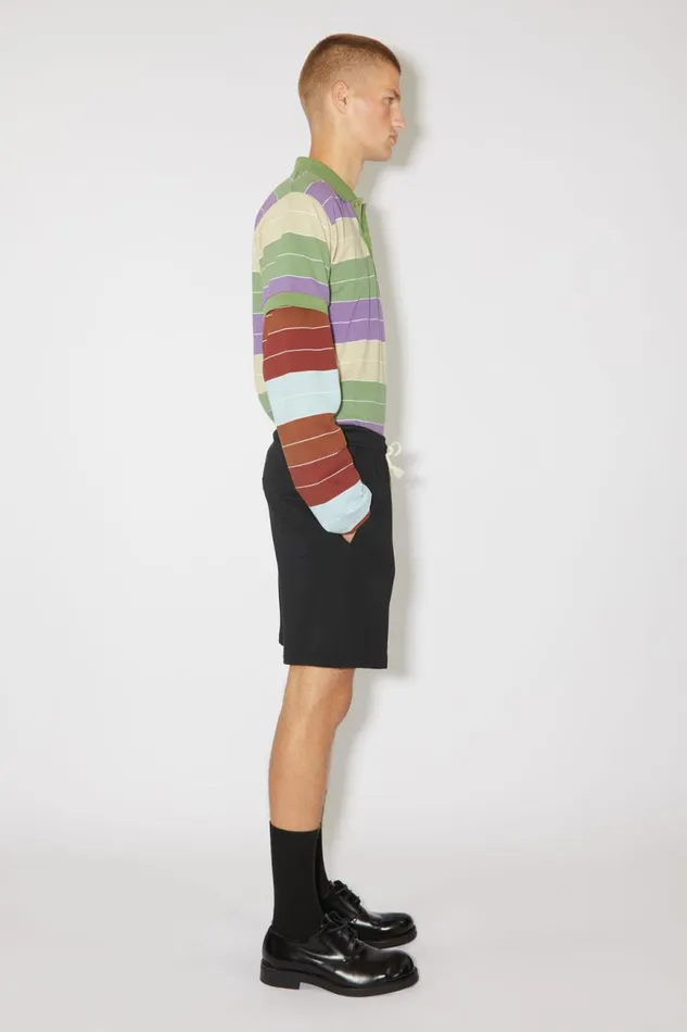 Men Cotton Sweat Shorts Black Acne Studios Shorts