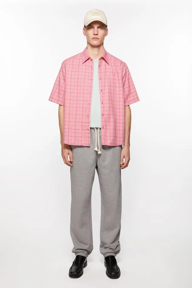 Men Cotton Sweatpants Light Grey Melange Acne Studios Trousers