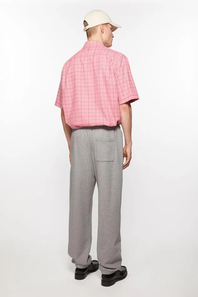 Men Cotton Sweatpants Light Grey Melange Acne Studios Trousers