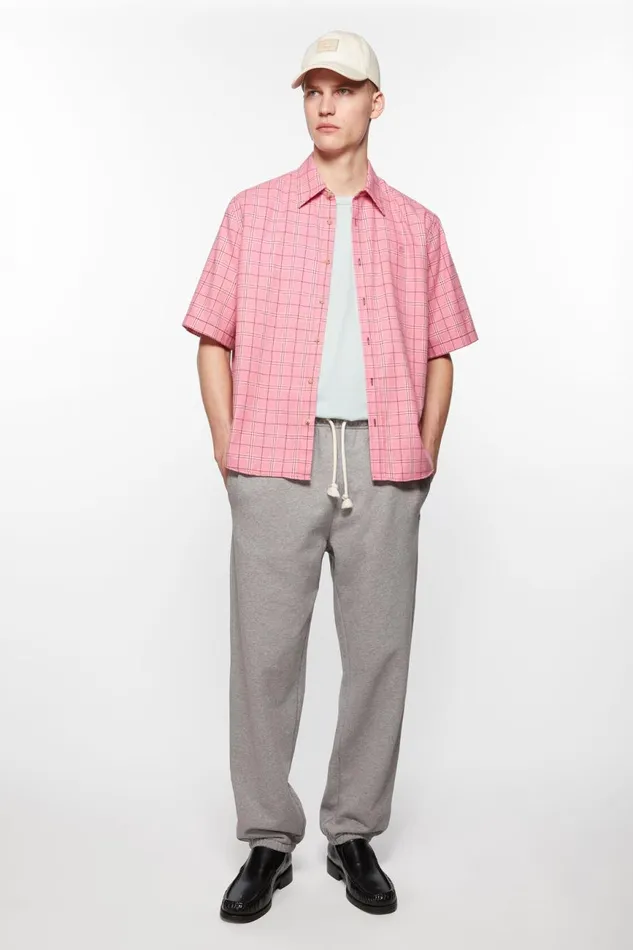 Men Cotton Sweatpants Light Grey Melange Acne Studios Trousers